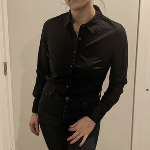 J. Crew Haberdashery Black Button-up Sz S